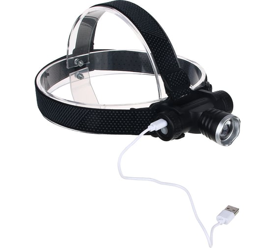 Налобный фонарь Ермак CREE XPE LED, 4 режима, 1200мАч, 8,3x3,8x7,3см, USB кабель, пластик 221-074