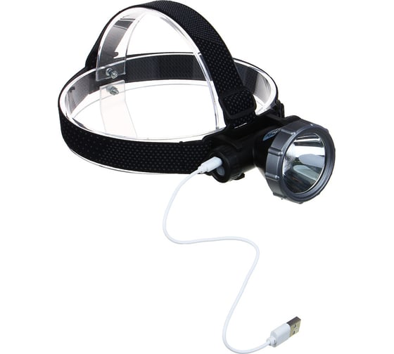 Налобный фонарь Ермак XH-P50 LED, 3 режима, 2000мАч, 8,3x6х7,3см, USB кабель, пластик 221-075