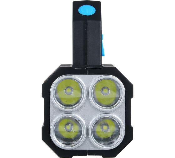 Фонарь прожектор Ермак 4 LED + COB, 4 режима, 2000мАч, USB кабель, пластик 223-074
