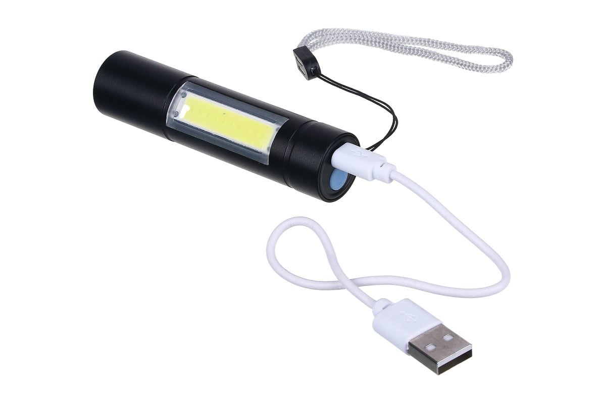 Фонарик Ермак LED + COB, 400мАч, USB кабель, 2x2х8,6см, 3 режима 224-070 -  выгодная цена, отзывы, характеристики, фото - купить в Москве и РФ