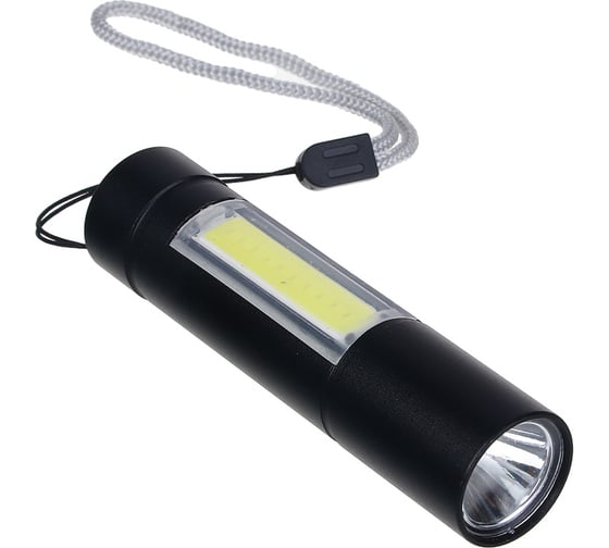 Фонарик Ермак LED + COB, 400мАч, USB кабель, 2x2х8,6см, 3 режима 224-070