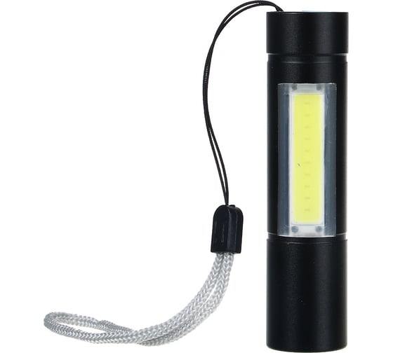 Фонарик Ермак LED + COB, 400мАч, USB кабель, 2x2х8,6см, 3 режима 224-070
