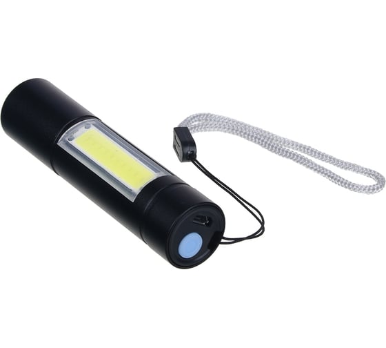 Фонарик Ермак LED + COB, 400мАч, USB кабель, 2x2х8,6см, 3 режима 224-070