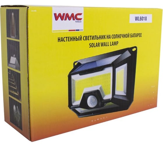 Светодиодный светильник на солнечной батарее с датчиком движения WMC TOOLS WMC-WL6018