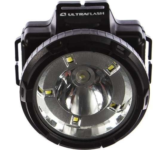 Налобный аккумуляторный фонарь UltraFlash LED5367 черный, 1,2 Вт LED+5SMD, 2 режима, пластик 13350