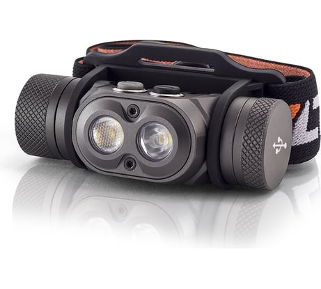 Фонарь ЯРКИЙ ЛУЧ YLP PANDA 3R налобный CREE XP-L HI+XP-G3 max.1100лм, Li-Ion 2600mAh, встр.ЗУ 4606400106029