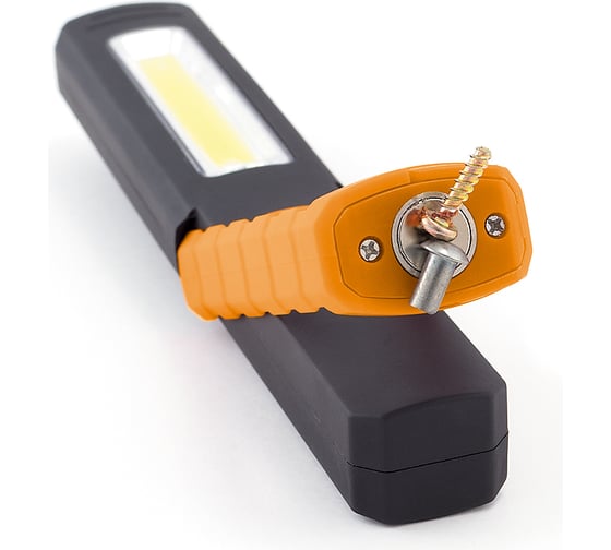 Фонарь ЯРКИЙ ЛУЧ ОPTIMUS Slim многофункц., SMD 50лм +COB 160лм, магнит/крюк, на 3xAAA 4606400106012
