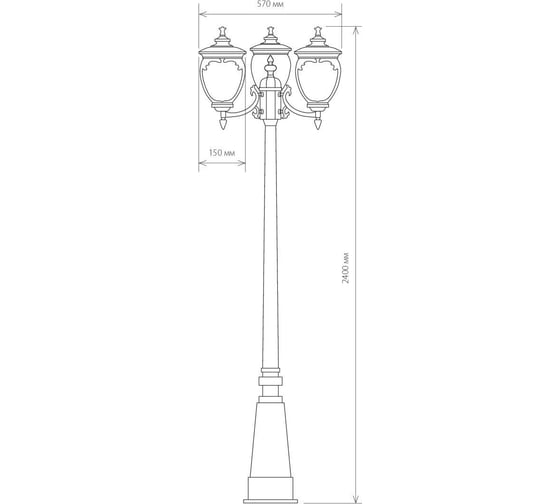 Садово-парковый светильник Elektrostandard GLYF-8024F/3 / черное золото a028000