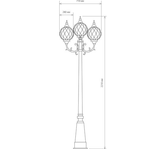 Садово-парковый светильник Elektrostandard Sirius F/3 / черное золото a025304