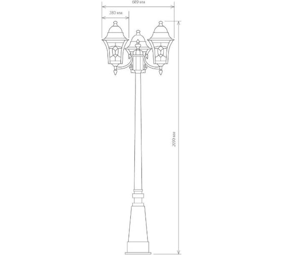 Садово-парковый светильник Elektrostandard Altair F/3 / черное золото a025024