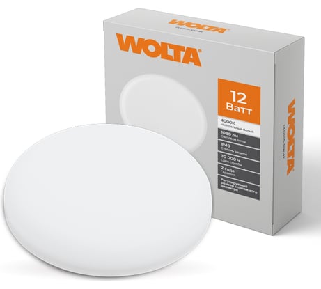 Светодиодная встраиваемая круглая панель Wolta 12Вт, 4000К Дневной белый свет, IP40, 1080лм, светильник регулируемый (70-110 мм) DLUS05-12W-4K