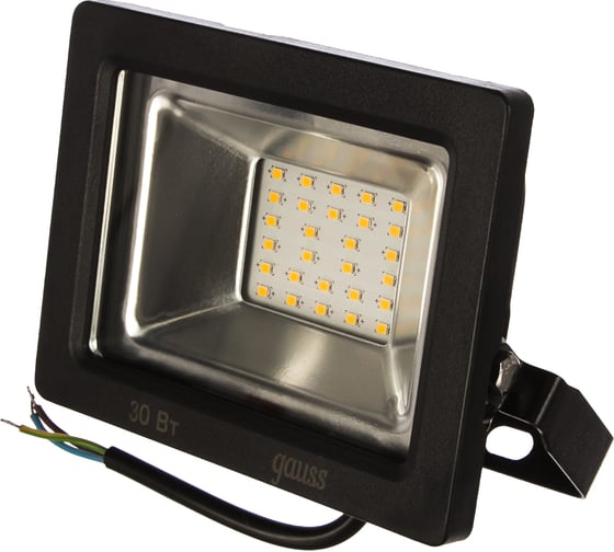 Светодиодный прожектор Gauss Elementary 30W 2690lm IP65 3000К черный 613527130