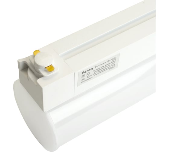 Трековый однофазный светодиодный линейный светильник FERON al122 RetailRay на шинопровод 40w 4000k 160 градусов белый, 48578