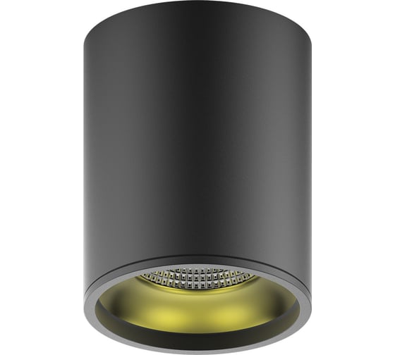 Накладной светильник Gauss Overhead цилиндр 12W 900lm 3000K 170-240V IP20 79*100мм черный LED HD008
