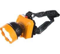 Налобный фонарь желтый/черный 5SMD + 1Вт LED, 2 реж, 3XR6, пластик Ultraflash LED5372 12416