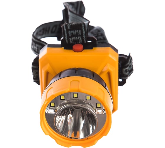 Налобный фонарь желтый/черный 5SMD + 1Вт LED, 2 реж, 3XR6, пластик Ultraflash LED5372 12416
