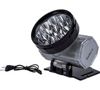 Налобный аккумуляторный фонарь 220В, серебро, 10LED, 2 режима, пластик Ultraflash LED5371 12350