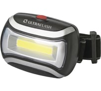 Налобный фонарь, черный, 3Вт COB LED, 3 режима, пластик Ultraflash LED5380 12870