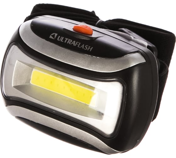 Налобный фонарь, черный, 3Вт COB LED, 3 режима, пластик Ultraflash LED5380 12870