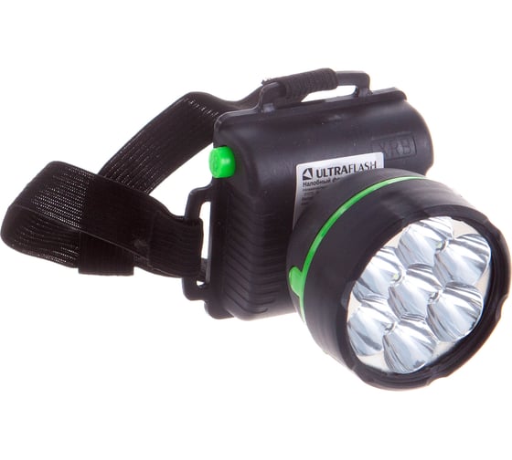 Налобный фонарь, черный, 7LED, 1 режим Ultraflash 909LED7BL 12096