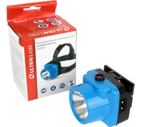 Налобный аккумуляторный фонарь, 220В, голубой, 0.4Вт LED, 1 режим, пластик Ultraflash LED5374 12427