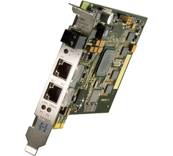 Коммуникационный процессор Siemens SIMATIC NET, IE, CP 1623 PCI EXPRESS X1 (3.3V/12V) для подключения К IND.ETHERNET (10/100/1000МБИТ/С) с 2-портовым коммутатором (RJ45), ДЛЯ S7 6GK1162-3AA00 1
