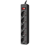 Фильтр SVEN sf-05e 1,0 м, 5 розеток, с защитными шторками, черный, цветная коробка SV-021764