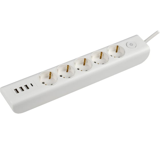 Удлинитель IEK Modern у05в с/з 2м 3x1мм2 16а/250в usbх4 бел. WYP12-16-05-02-ZKU-K01
