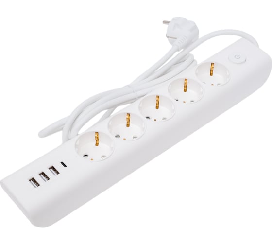 Удлинитель IEK Modern у05в с/з 2м 3x1мм2 16а/250в usbх4 бел. WYP12-16-05-02-ZKU-K01