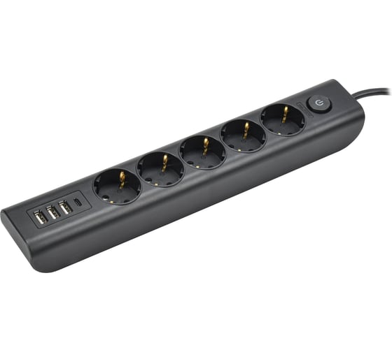 Удлинитель IEK Modern у05в с/з 2м 3x1мм2 16а/250в usbх4 чер. WYP12-16-05-02-ZKU-K02