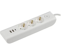 Удлинитель IEK Modern у03в с/з 2м 3x1мм2 16а/250в usbх3 бел. WYP12-16-03-02-ZKU-K01