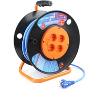 Морозостойкий силовой удлинитель на катушке Power Cube 16 А/3,5 кВт, 40 м, 4 розетки PC-BG4-F-40-K