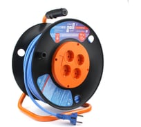 Морозостойкий силовой удлинитель на катушке Power Cube 16 А/3,5 кВт, 50 м, 4 розетки PC-BG4-F-50-K