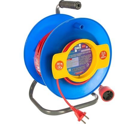 Силовой удлинитель на катушке Power Cube 10 А/2,2 кВт, 30 м, 1 розетка б/з PC-B1-K-30
