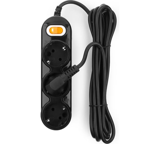 Удлинитель Power Cube PC 3м 3р с/з, с выкл. черн 16А/3,5кВт PC-Y-4-3S-3 1