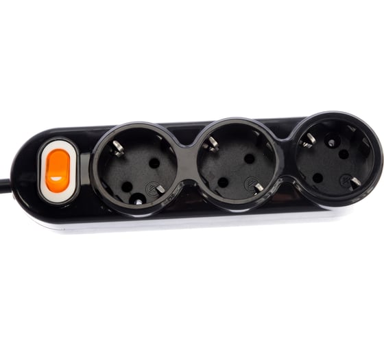 Удлинитель Power Cube PC 3м 3р с/з, с выкл. черн 16А/3,5кВт PC-Y-4-3S-3