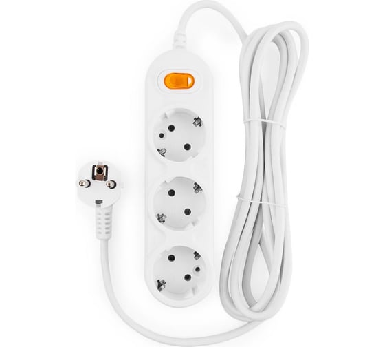 Удлинитель Power Cube PC 3м 3р с/з, с выкл. 10А/2,2кВт PC-Y-5-3S-3 1