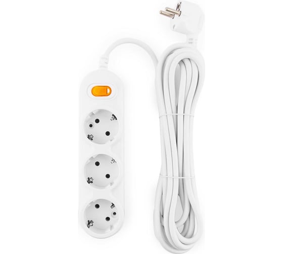 Удлинитель Power Cube PC 5м 3р с/з, с выкл. 10А/2,2кВт PC-Y-5-3S-5