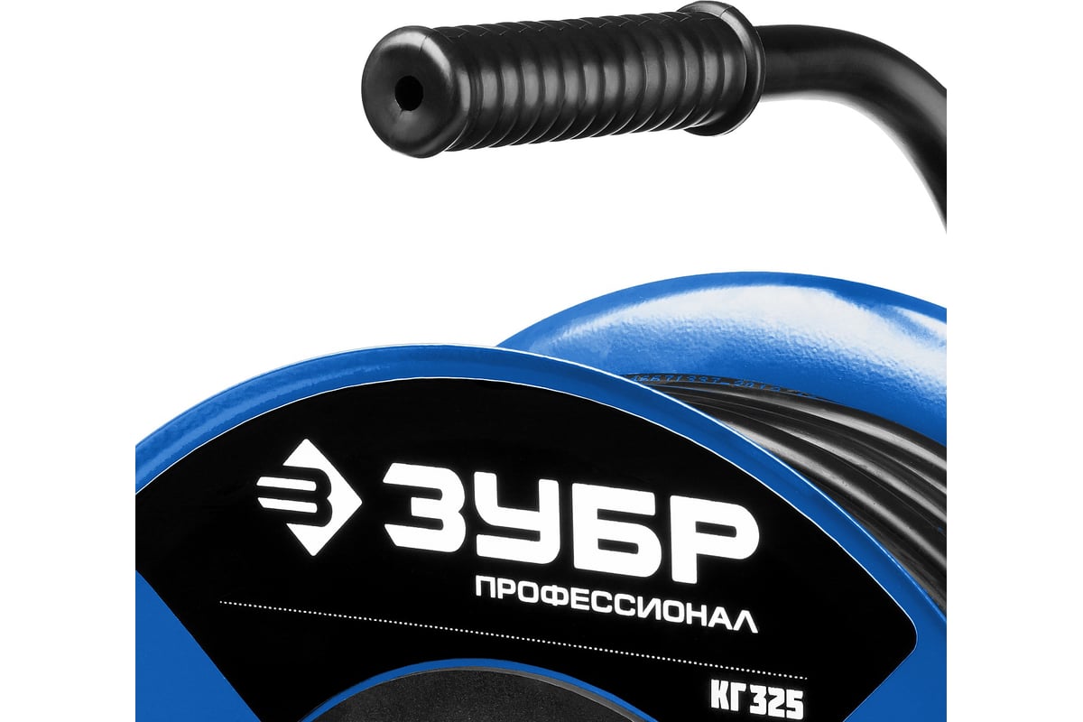 Силовой удлинитель на стальной катушке ЗУБР Профессионал 3х2.5, 50м ...