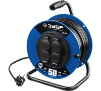 Силовой удлинитель на катушке ЗУБР Профессионал 3х1.5, 50м, 3500Вт, IP44, ПВС 315, 55081-50