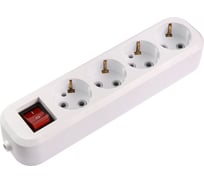 Розеточная колодка duwi 4 гнезда c/з с выключателем 16A 28637 0