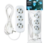 Бытовой удлинитель duwi 3 гнезда, 3 м, 32034 0
