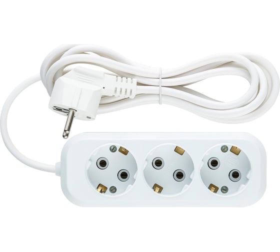 Бытовой удлинитель duwi 3 гнезда, 3 м, 32034 0