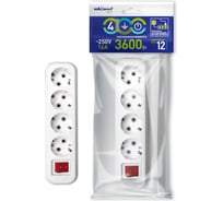 Бытовой удлинитель duwi выключатель, 4 гнезда, 3 м, 32043 2