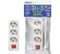 Бытовой удлинитель duwi выключатель, 3 гнезда, 5 м, 32042 5