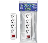 Бытовой удлинитель duwi выключатель, 4 гнезда, 5 м, 32044 9