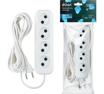 Бытовой удлинитель duwi 4 гнезда, 3 м, без заземления 32036 4