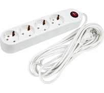 Удлинитель Uniel серии Exclusive, с/з, 4 гн., шнур 5 м, 16 А, 3500 Вт, выкл. S-GCE4-5B 7066