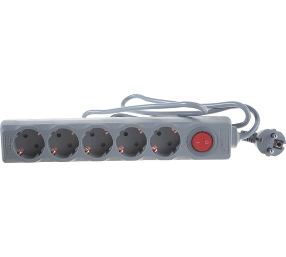 Сетевой фильтр Uniel Universal, 1,5м, Пвс 3х0,75, 5 гнезд, с/з. 10А S-GSU5-1,5 GREY UL-00001743