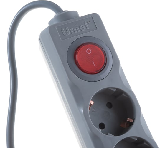 Сетевой фильтр Uniel Universal, 1,5м, Пвс 3х0,75, 5 гнезд, с/з. 10А S-GSU5-1,5 GREY UL-00001743